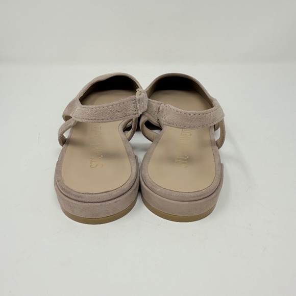 New Stuart Weitzman Sleek Slingback Flat Suede Crushed Metallic Sz 6 - Picture 5 of 11